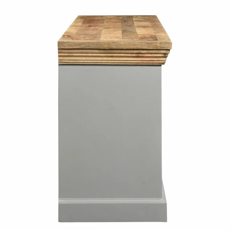 Loftscape Maison Belfort Meuble TV Antton – Acacia / Manguier Massif – Gris / Manguier