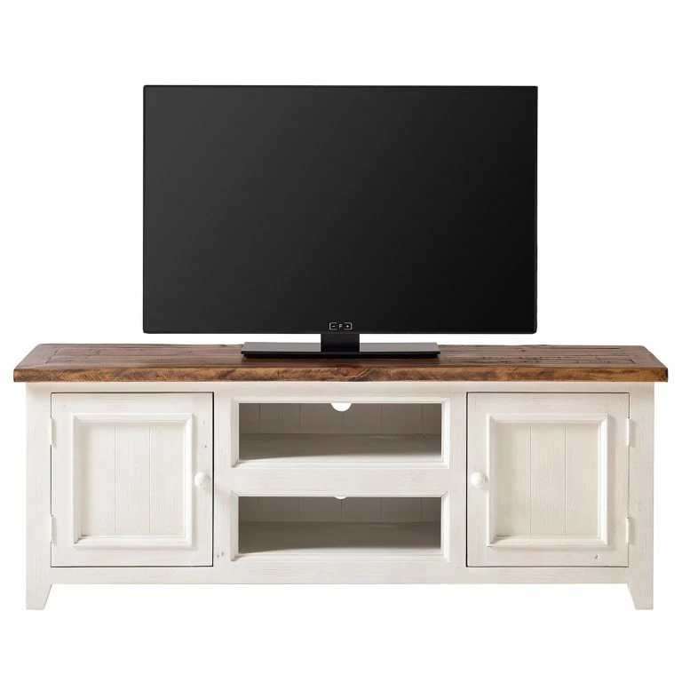 Loftscape Maison Belfort Meuble TV Balignton – Pin Massif – Blanc