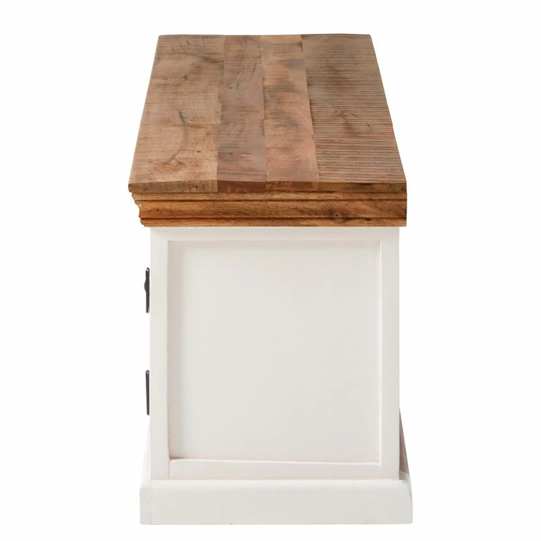 Loftscape Maison Belfort Meuble TV Newhaven – Partiellement En Manguier Massif – Manguier / Blanc