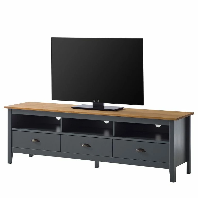 loftscape Maison Belfort Meuble TV Rivery – Pin massif – Anthracite