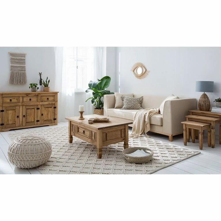 Loftscape Maison Belfort Table Basse Finca Rustica – Pin Massif – Epicéa Naturel