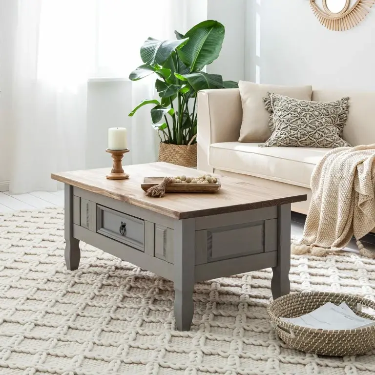 Loftscape Maison Belfort Table Basse Finca Rustica – Pin Massif – Pin Gris