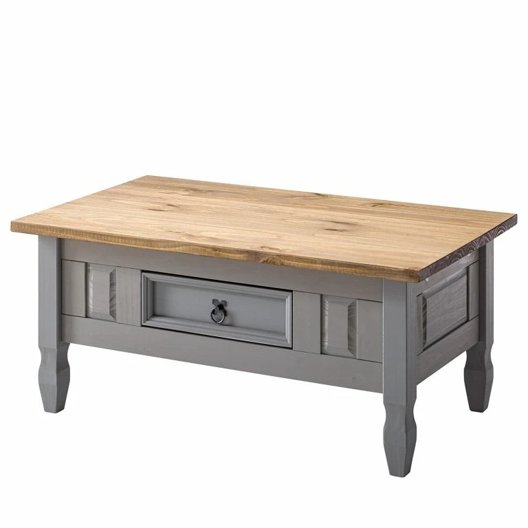 loftscape Maison Belfort Table basse Finca Rustica – Pin massif – Pin gris