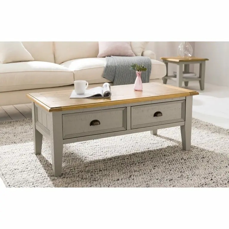 Loftscape Maison Belfort Table Basse Lavalle – Partiellement En Pin Massif – Pin / Gris Clair