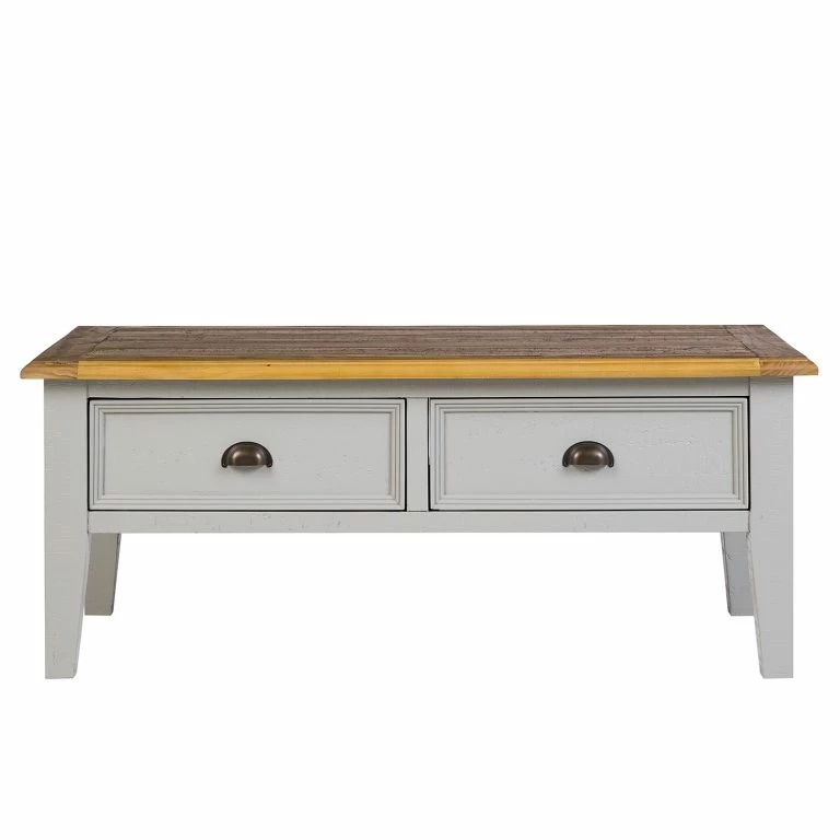 Loftscape Maison Belfort Table Basse Lavalle – Partiellement En Pin Massif – Pin / Gris Clair
