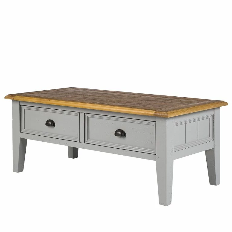 Loftscape Maison Belfort Table Basse Lavalle – Partiellement En Pin Massif – Pin / Gris Clair