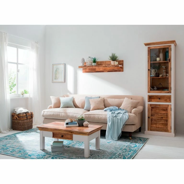 Loftscape Maison Belfort Table Basse Newhaven – Manguier Massif – Manguier / Blanc