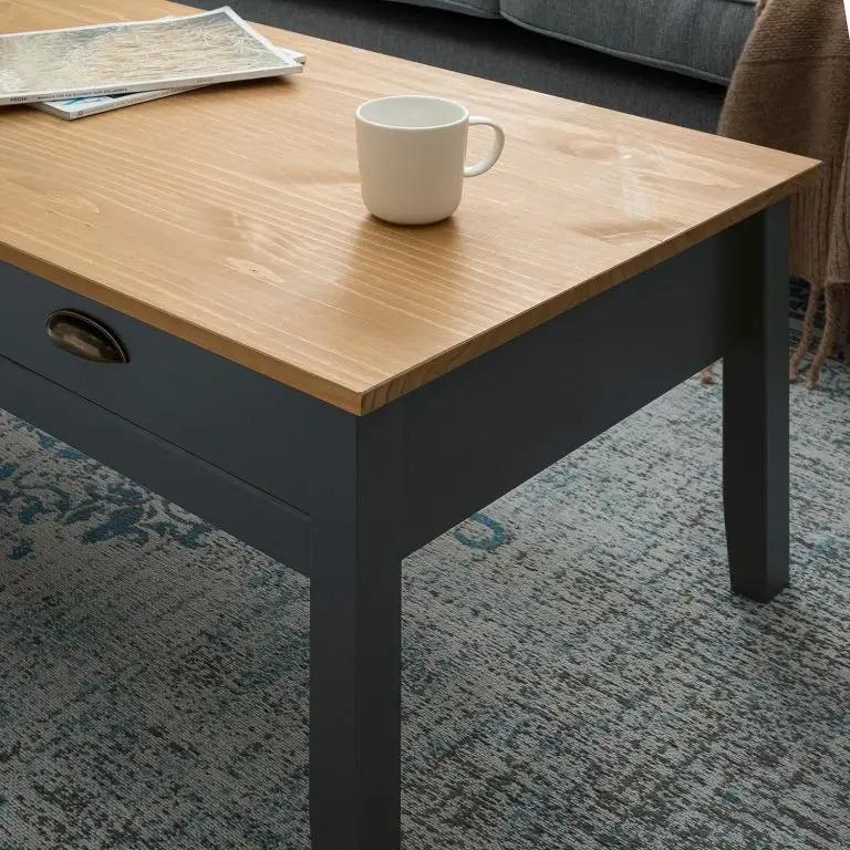 Loftscape Maison Belfort Table Basse Rivery – Pin Massif – Anthracite