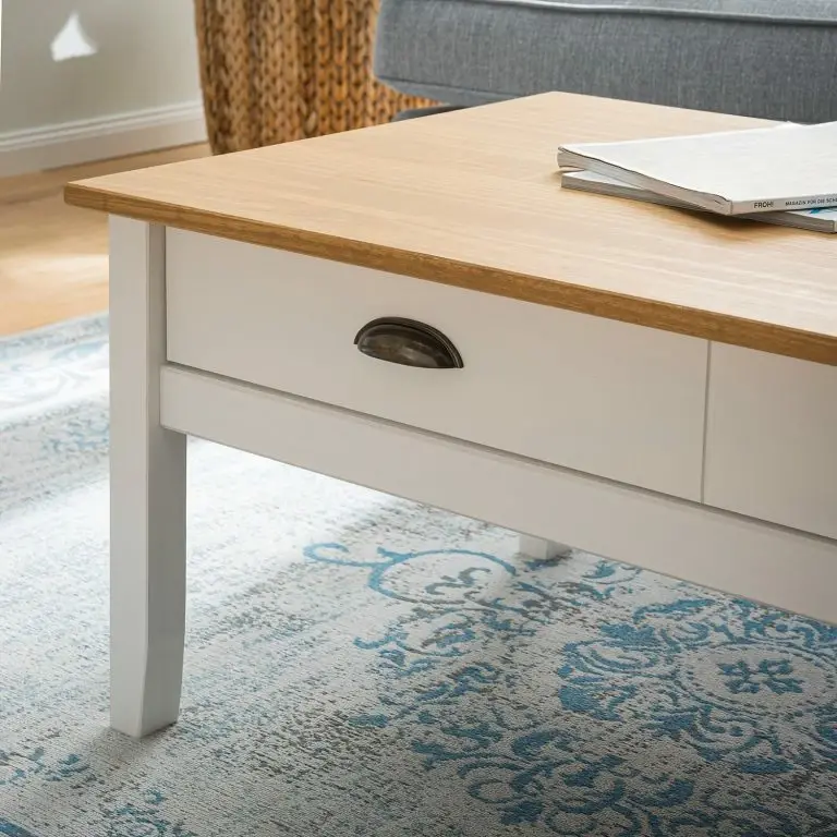 Loftscape Maison Belfort Table Basse Rivery – Pin Massif – Blanc