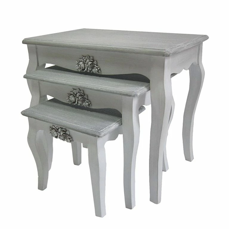 Loftscape Maison Belfort Tables D’appoint Middlefield – 3 éléments – Paulownia Partiellement Massif