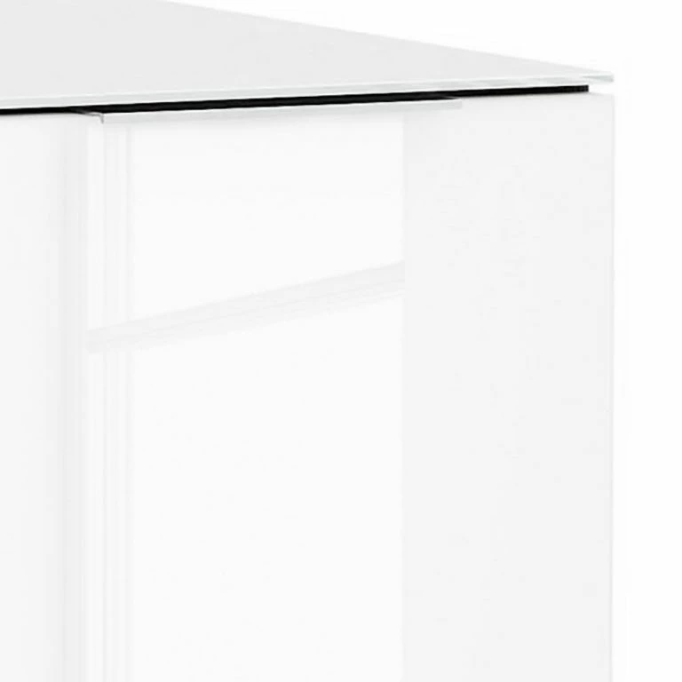 Loftscape Maja Möbel Buffet Shino I – Verre Blanc / Imitation Chêne De Riviera