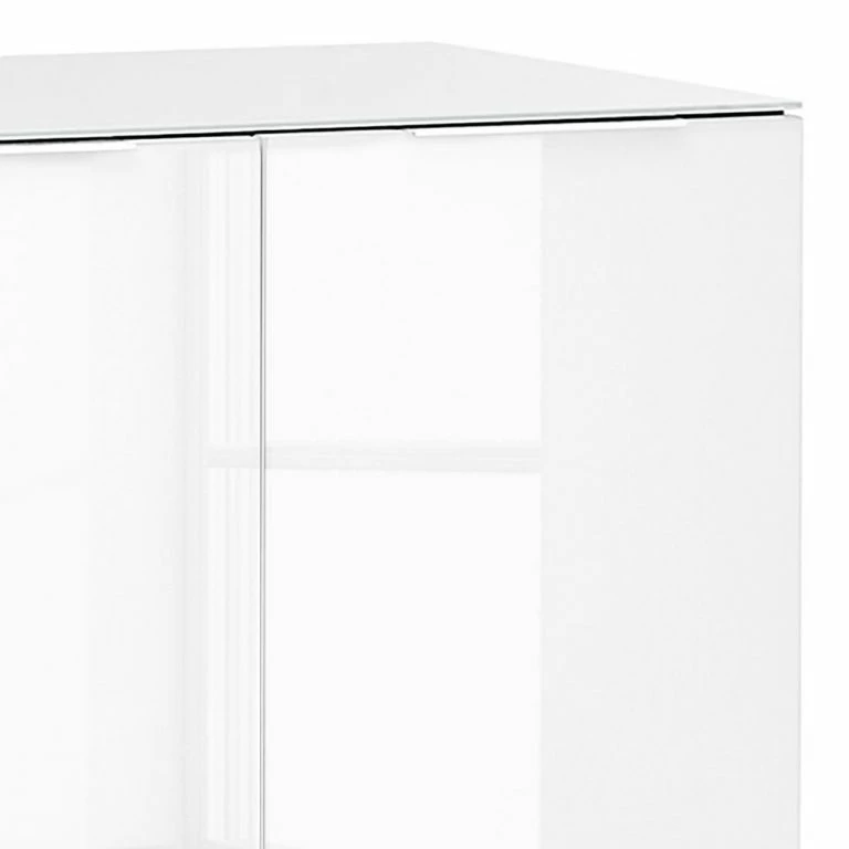 Loftscape Maja Möbel Buffet Shino II – Verre Blanc / Imitation Chêne De Riviera