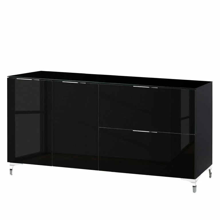 loftscape Maja Möbel Buffet Shino II – Verre noir / Noir