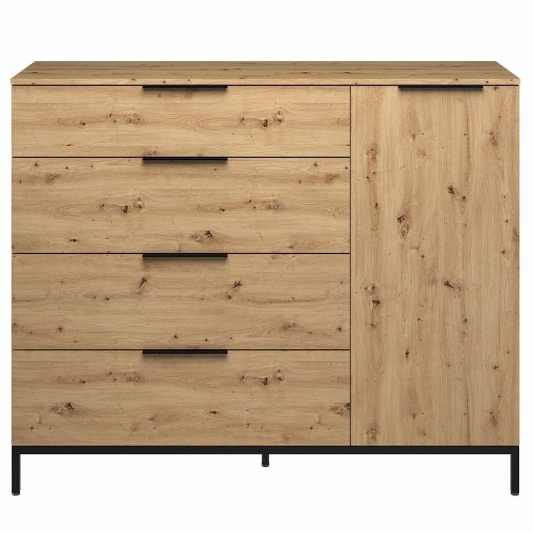 Loftscape Maja Möbel Buffet Trend Wood II – Imitation Chêne à Nœuds / Noir