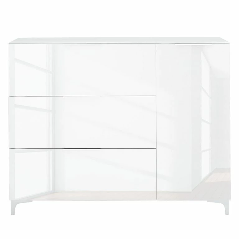 Loftscape Maja Möbel Commode Shino II – Verre Blanc / Blanc