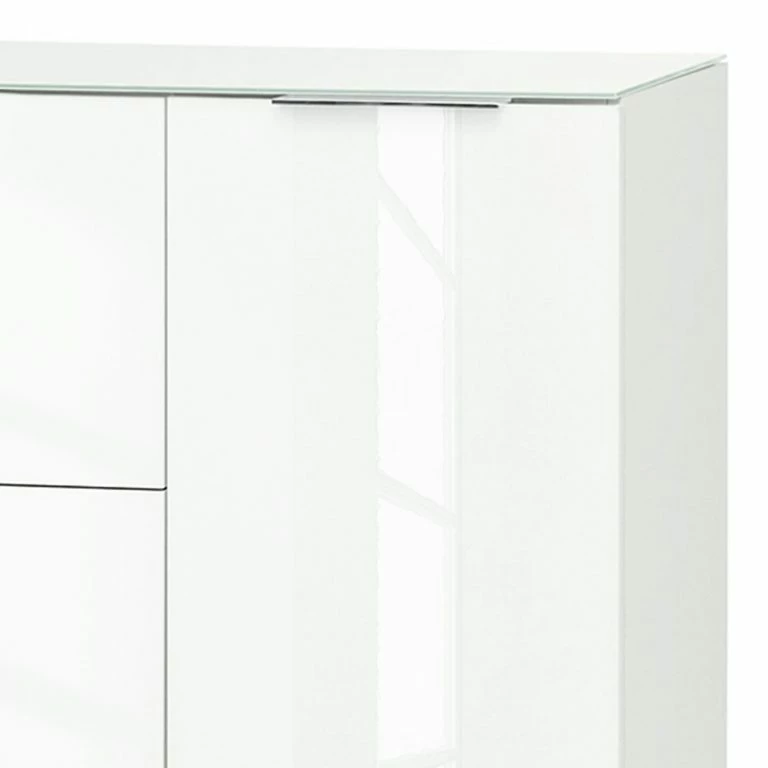 Loftscape Maja Möbel Commode Shino IV – Verre Blanc / Blanc