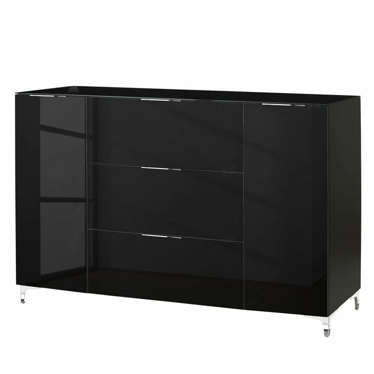 loftscape Maja Möbel Commode Shino IV – Verre noir / Noir