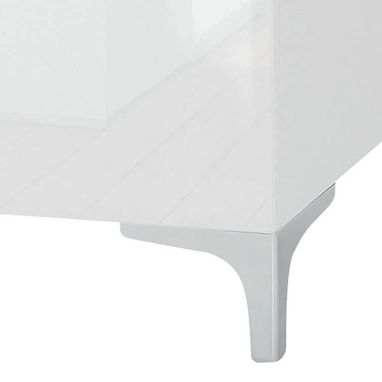 Loftscape Maja Möbel Meuble TV Shino IV – Verre Blanc / Blanc