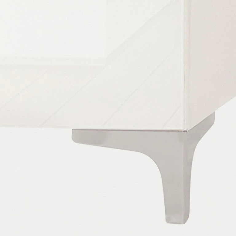 Loftscape Maja Möbel Meuble TV Shino V – Verre Blanc / Blanc