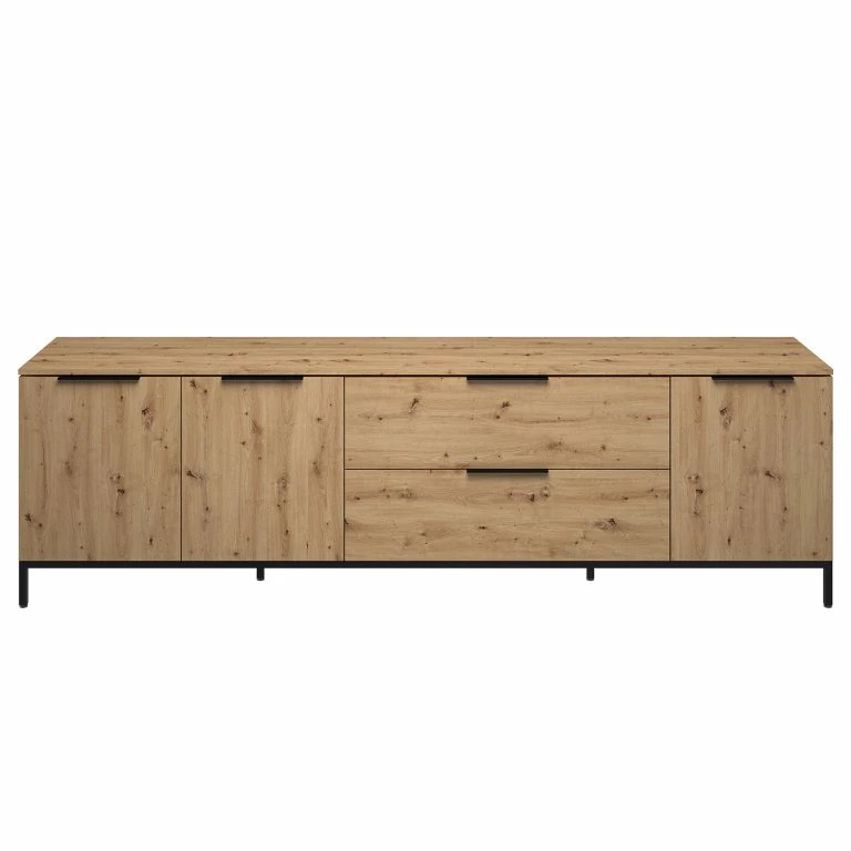 Loftscape Maja Möbel Meuble TV Trend Wood II – Imitation Chêne à Nœuds / Noir