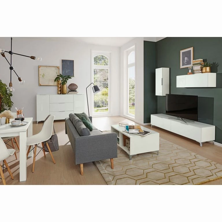 Loftscape Maja Möbel Table Basse Shino – Verre Blanc / Blanc