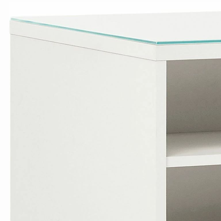 Loftscape Maja Möbel Table Basse Shino – Verre Blanc / Blanc