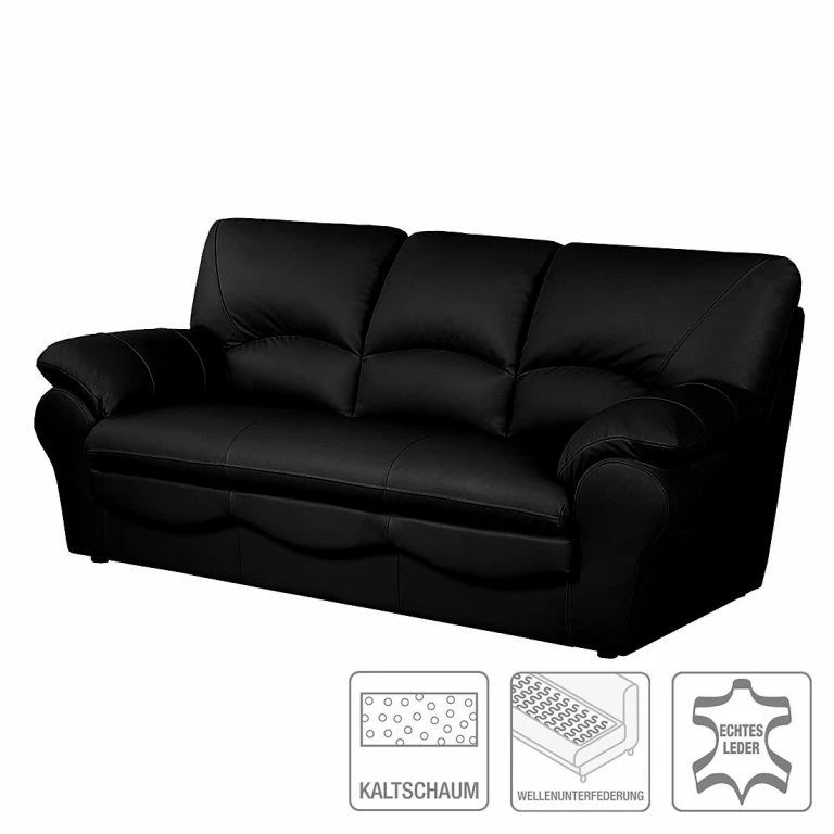 Loftscape Modoform Canapé Convertible Torsby – Cuir Véritable Noir
