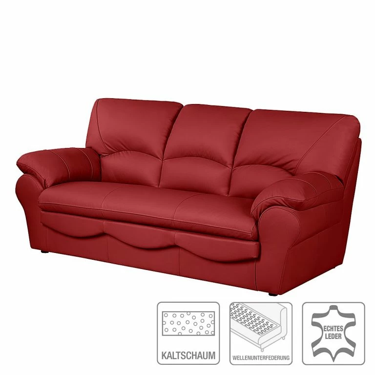Loftscape Modoform Canapé Convertible Torsby – Cuir Véritable Rouge