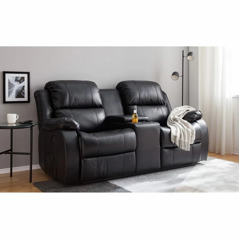 Loftscape Modoform Fauteuil De Cinéma Mendis (2 Places) – Imitation Cuir – Noir