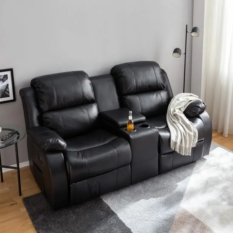 Loftscape Modoform Fauteuil De Cinéma Mendis (2 Places) – Imitation Cuir – Noir