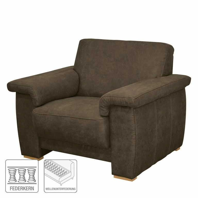 Loftscape Modoform Fauteuil Picabu – Aspect Cuir Vieilli – Marron Foncé