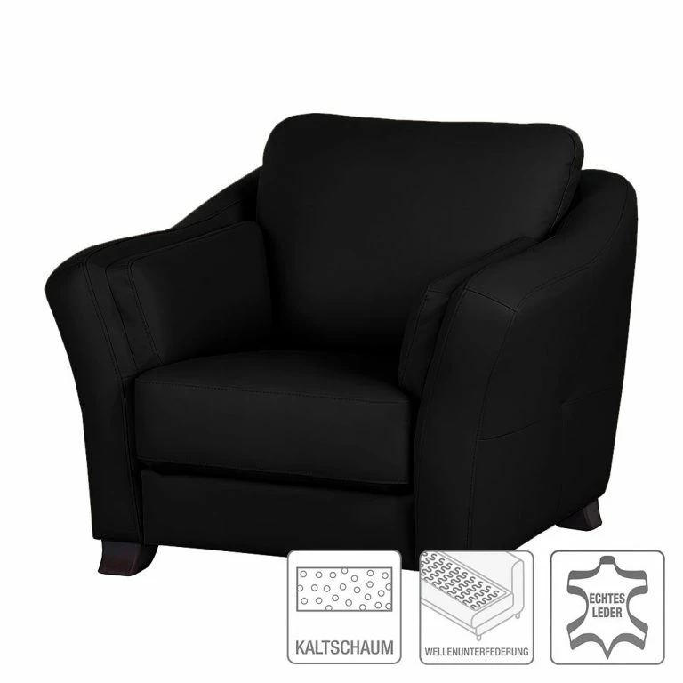 Loftscape Modoform Fauteuil Toucy – Cuir Véritable Noir