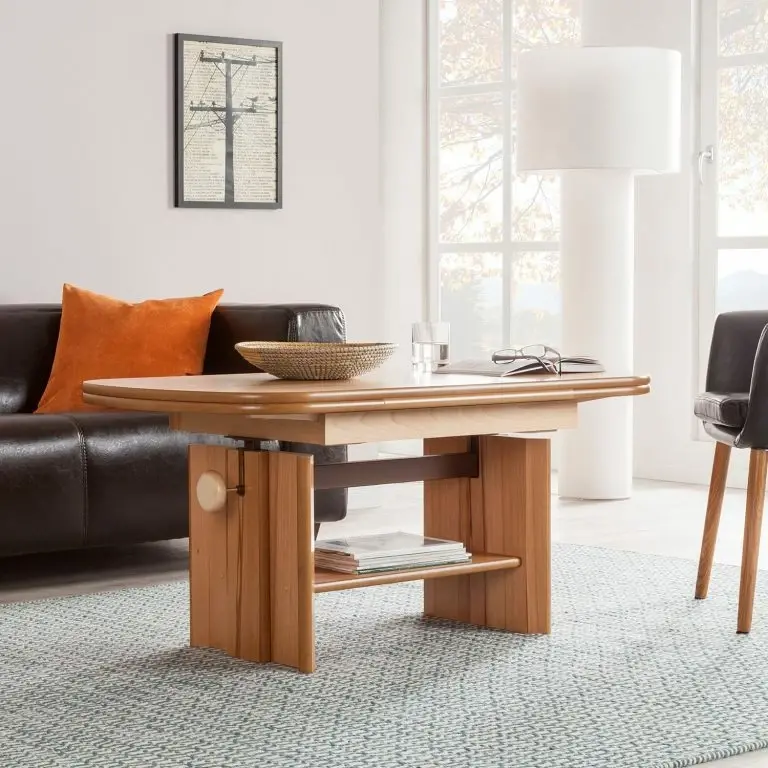 Loftscape Modoform Table Basse Temple Bar – Réglage De La Hauteur Et Extensible – Duramen De Hêtre Partiellement Massif