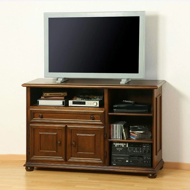 Loftscape Montreux Meuble TV Arabella – Partiellement En Tulipier Massif – Aspect Vieilli Teinté Et Verni