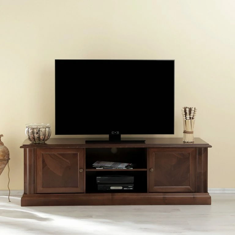 Loftscape Montreux Meuble TV Materro – Tulipier Partiellement Massif – Teinté Et Verni à L’ancienne