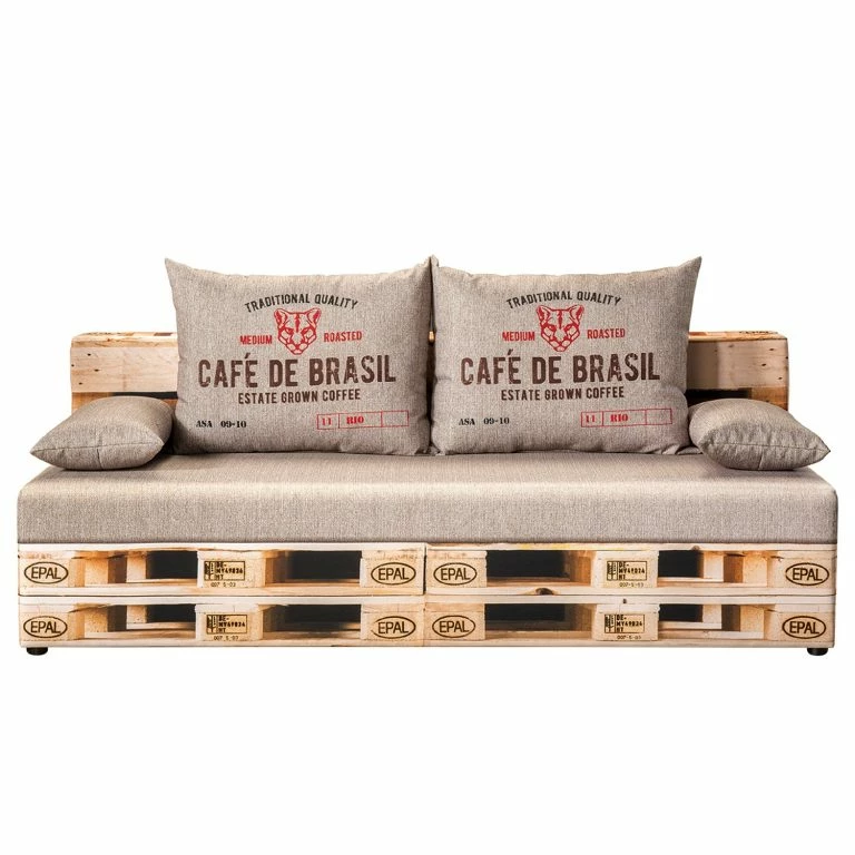 loftscape Mooved Canapé convertible Gabun – Tissage à plat – Marron / Beige – Suspension à ressorts ondulés