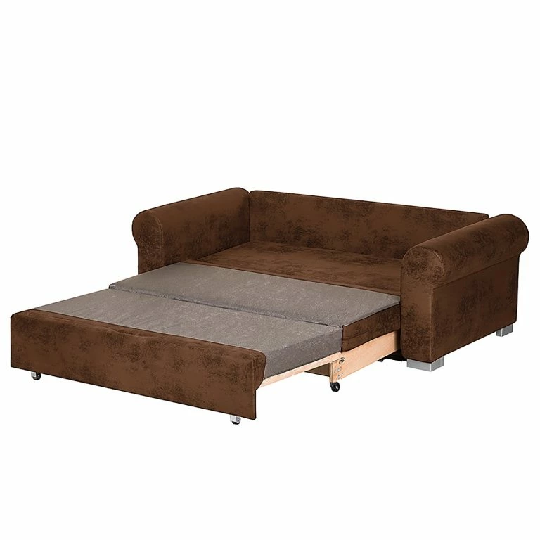 Loftscape Mooved Canapé Convertible Latina IV – Aspect Cuir Vieilli – Marron – Largeur : 205 Cm