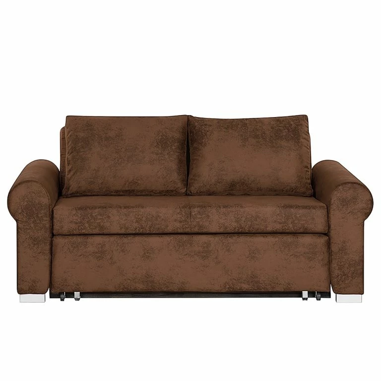 Loftscape Mooved Canapé Convertible Latina IV – Aspect Cuir Vieilli – Marron – Largeur : 205 Cm