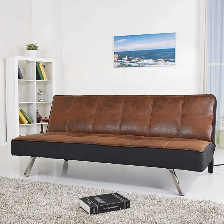 Loftscape Mooved Canapé Convertible Savigna – Aspect Cuir Vieilli – Marron