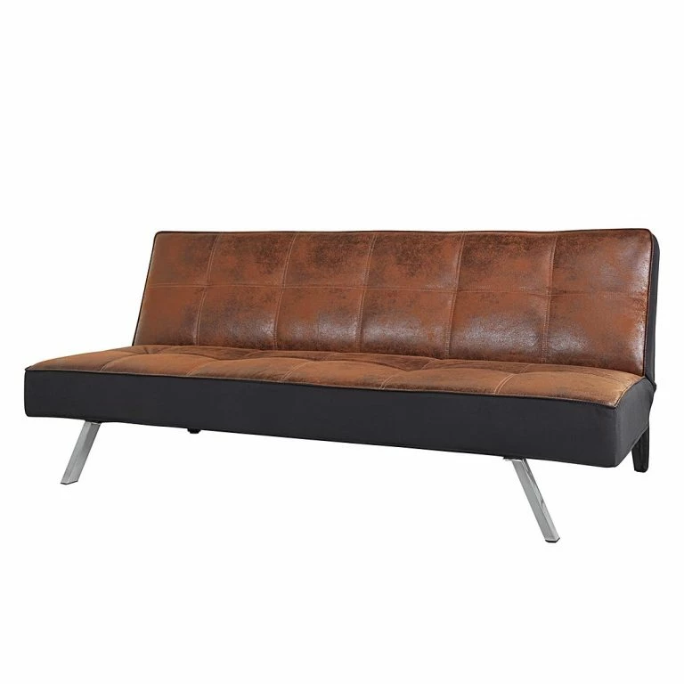 loftscape Mooved Canapé convertible Savigna – Aspect cuir vieilli – Marron