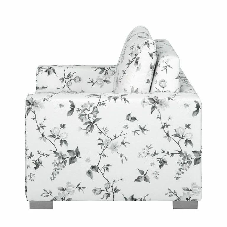 Loftscape Mooved Fauteuil Convertible Latina VII – Matière Tissée – Motif Floral – Blanc / Gris