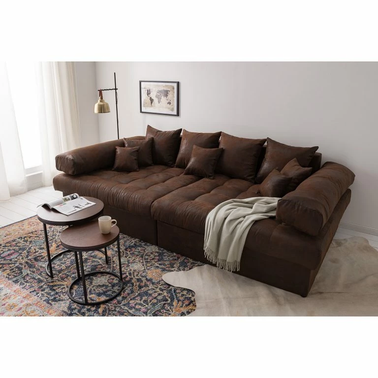 Loftscape Mooved Grand Canapé Naomi IV – Microfibre Goda: Marron Bison