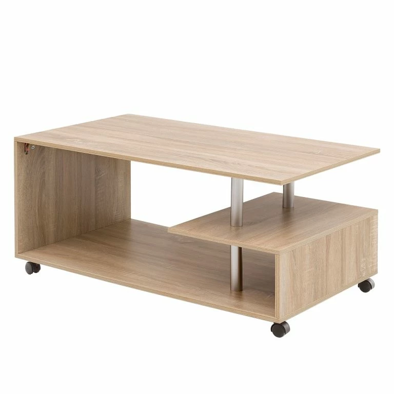 Loftscape Mooved Table Basse Tober – Imitation Chêne Sonoma / Argenté