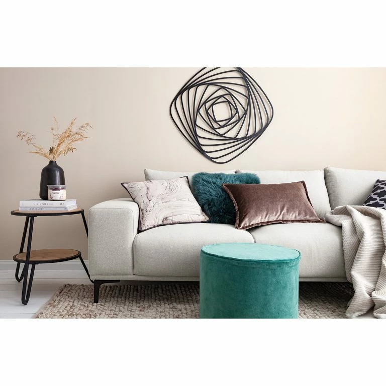 Loftscape Mørteens Bout De Canapé Beerse – Placage En Bois Véritable – Chêne / Noir