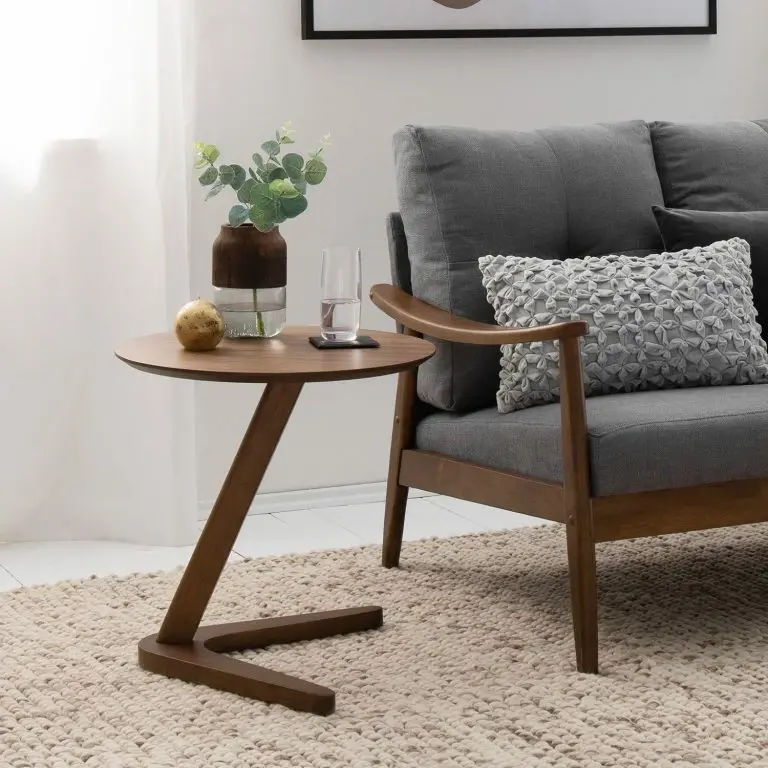 Loftscape Mørteens Bout De Canapé Chicky – Partiellement En Hévéa Massif – Placage Noyer Véritable