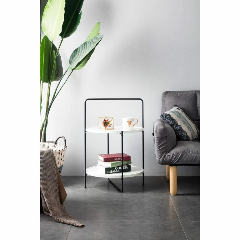 Loftscape Mørteens Bout De Canapé Luki – Blanc Mat / Noir