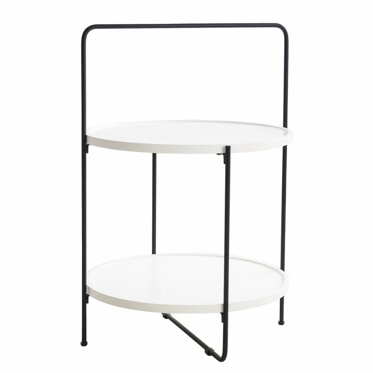 loftscape Mørteens Bout de canapé Luki – Blanc mat / Noir