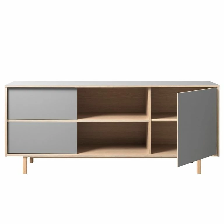 Loftscape Mørteens Buffet Berri – Chêne Massif – Gris / Marron