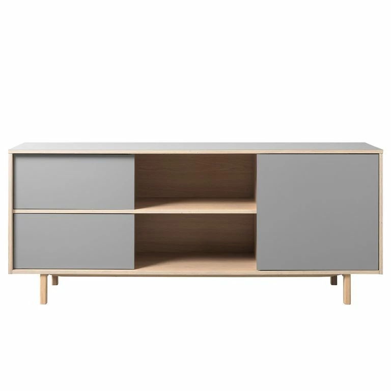 loftscape Mørteens Buffet Berri – Chêne massif – Gris / Marron