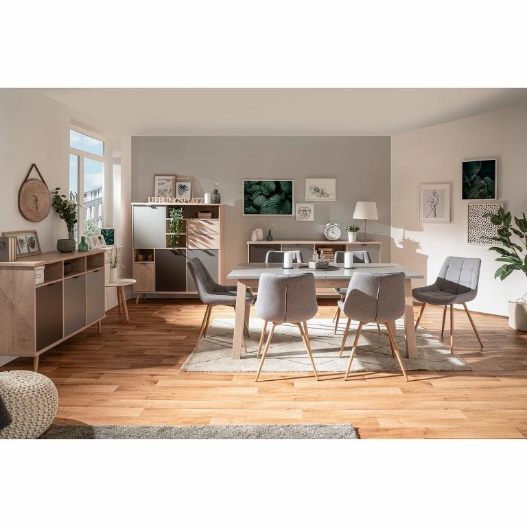 Loftscape Mørteens Buffet Elysian – Gris / Imitation Chêne